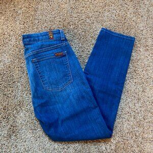 7 for All Mankind Cropped Skinny Jeans - Size 28